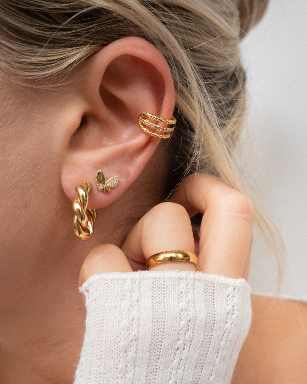 Pave Kristall Schmetterling Ohrstecker