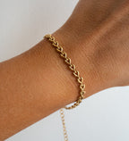 Kendra - Goldenes Herz Kettenarmband