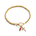 Eli – Geburtsstein-Armband mit Kreuzanhänger