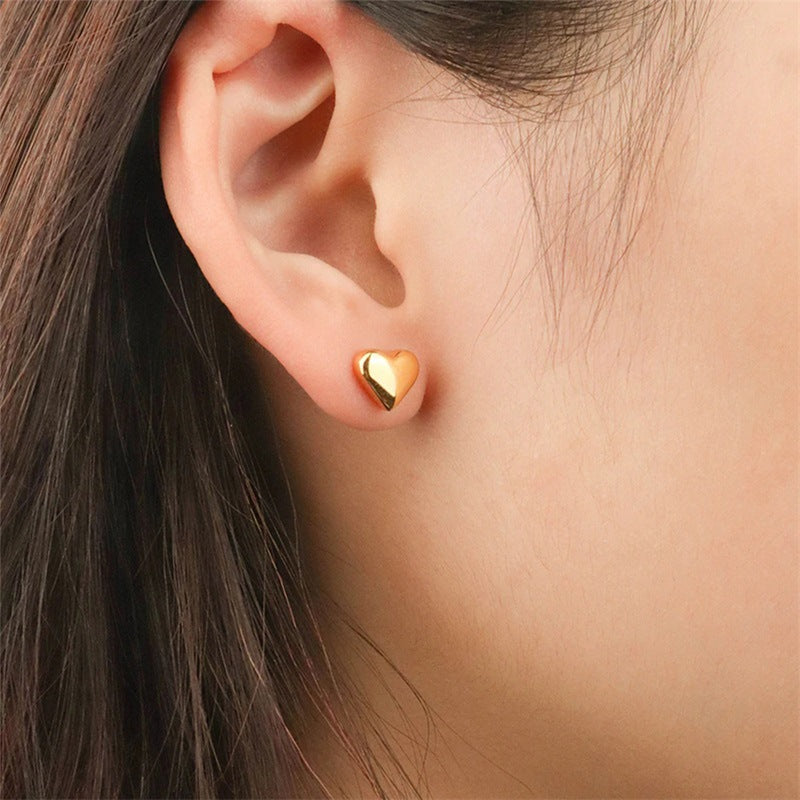 Mila – Herz Ohrringe Stecker Gold