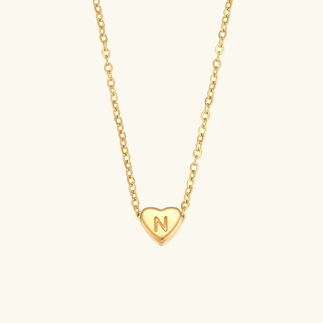 Herz - Anfangsbuchstabe Gold Halskette