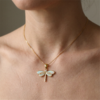 Priya – Halskette Libelle Gold mit Opal