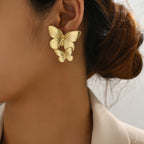 Mariah - Goldene Ohrringe mit Schmetterlingsdesign