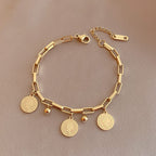 Maja – Einstellbares Armband mit Goldmünzen