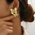 Mariah - Goldene Ohrringe mit Schmetterlingsdesign