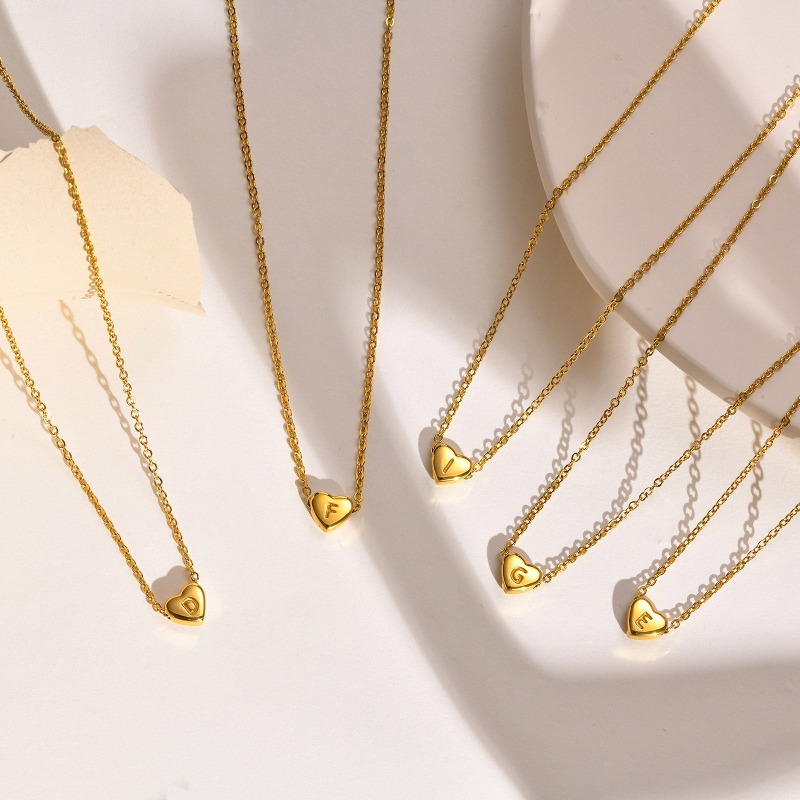 Herz - Anfangsbuchstabe Gold Halskette