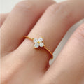 Mia – Ring mit Kleeblatt und Kristall