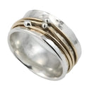 Strahlende Eleganz – Vintage Gold- und Silberring mit leuchtender Oberfläche