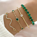 Camille – Set von Stilvollen Armbändern mit Grünen Steinen