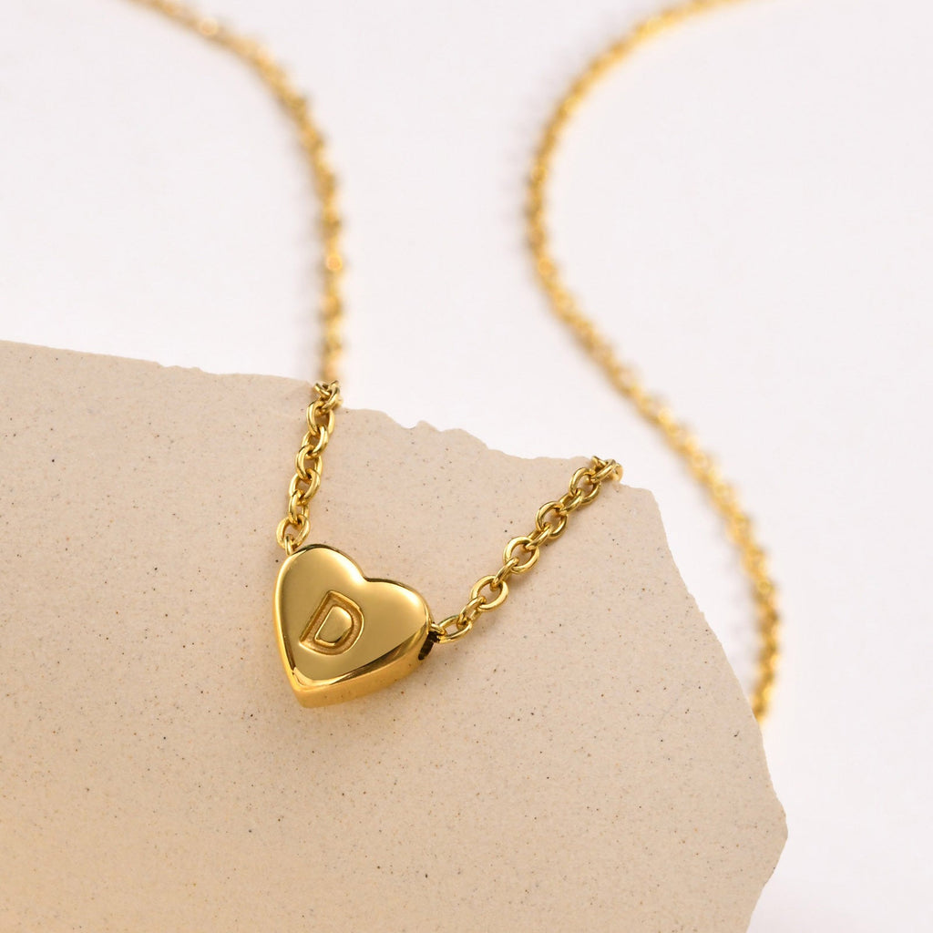 Herz - Anfangsbuchstabe Gold Halskette