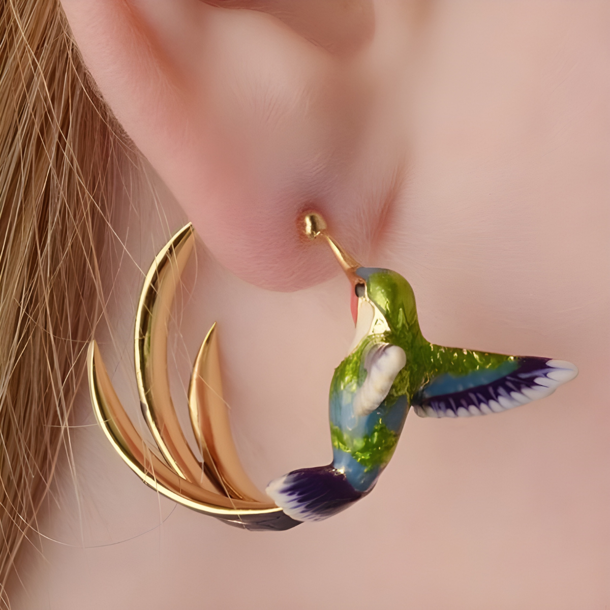 Lilou – Stilvolle Kolibri-Ohrringe