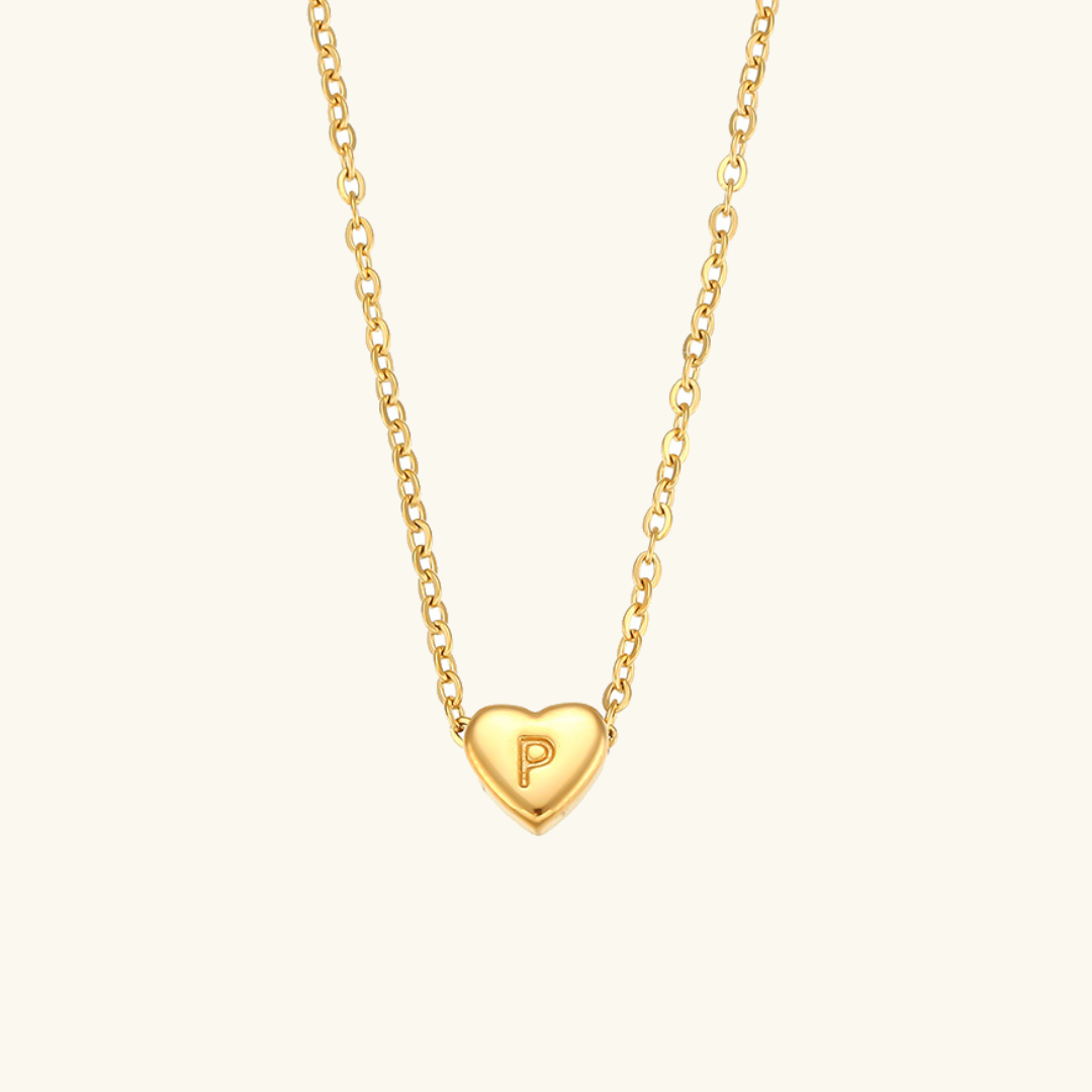Herz - Anfangsbuchstabe Gold Halskette