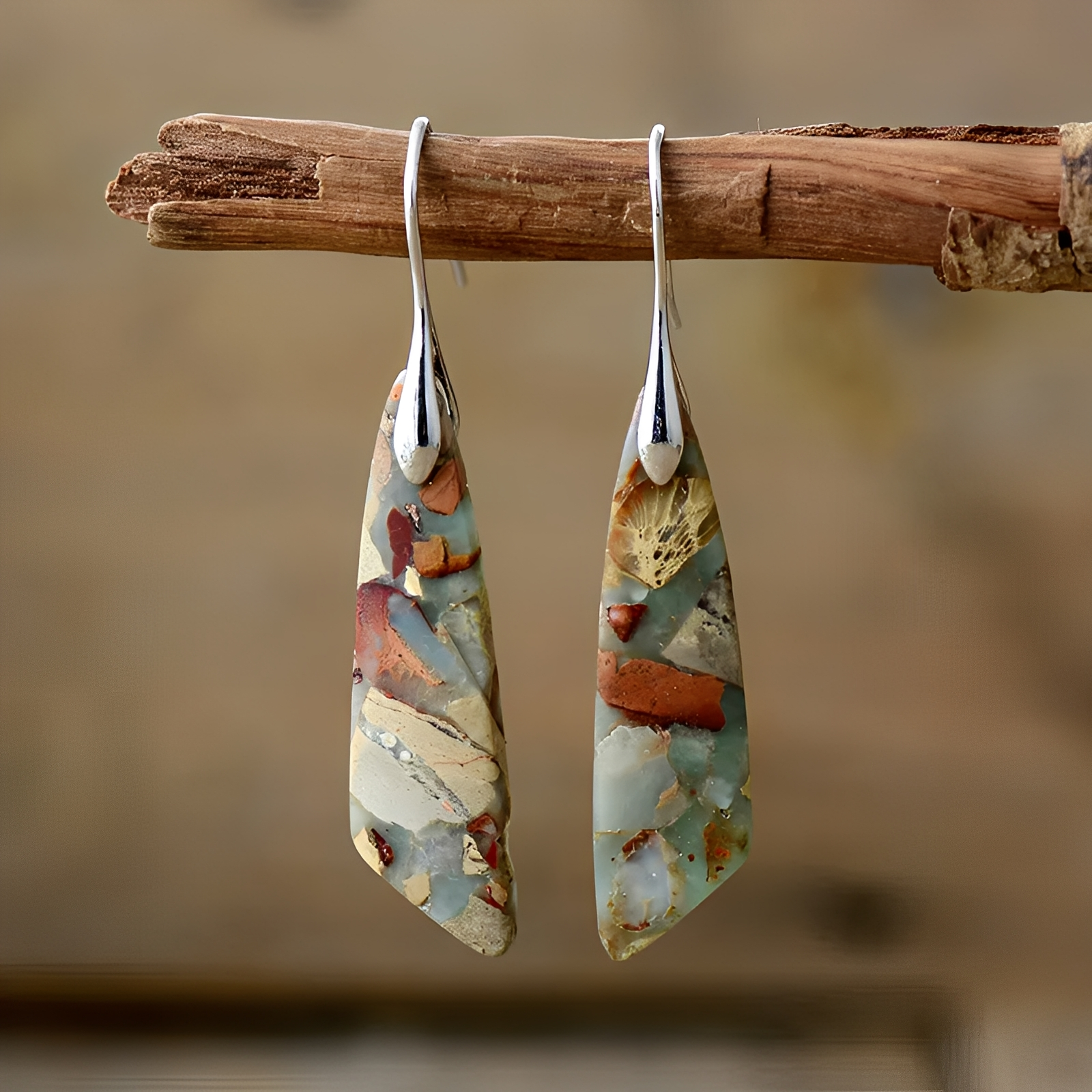 Ondine – Vintage-Creolen aus Naturmaterialien