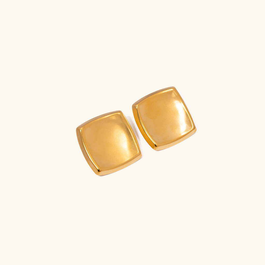 Poppy - Quadratische Ohrringe in Gold