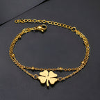 Sanya – Armband Klee Gold & Silber