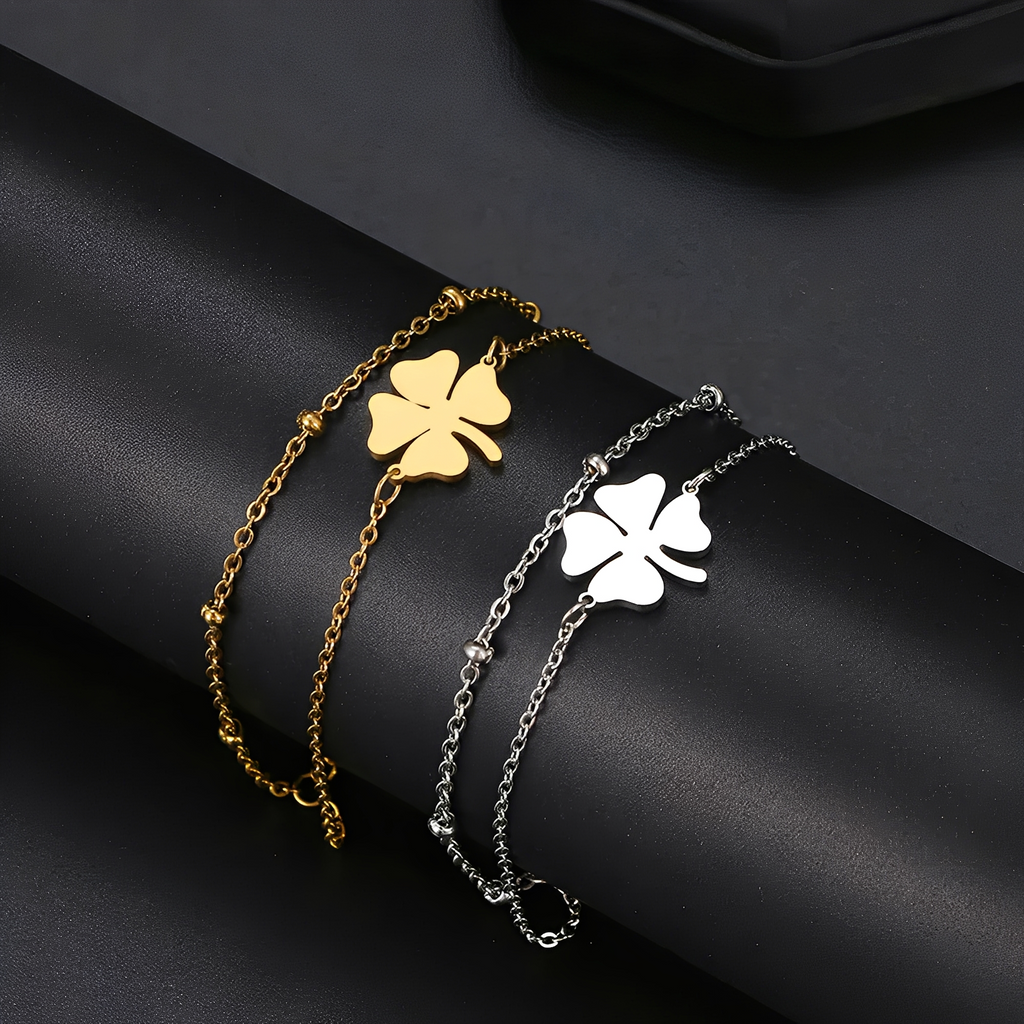 Sanya – Armband Klee Gold & Silber