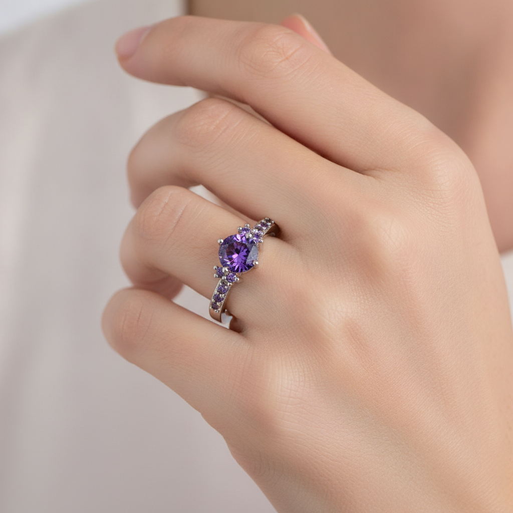 Coralie – Ring Amethyst Violett