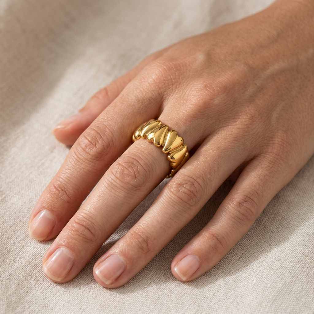 Elena - Wackeliges Herz Goldring