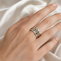Strahlende Eleganz – Vintage Gold- und Silberring mit leuchtender Oberfläche