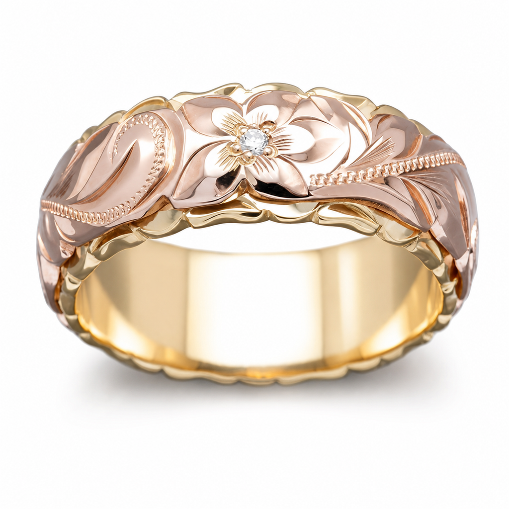Rosalie – Vintage-Ring mit Rosengewächs in Gold