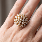 Alma – Vergoldeter Ring mit Perlen
