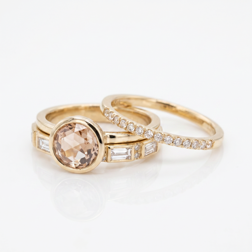 Soline – Ring mit Kristall in Gold eingefasst