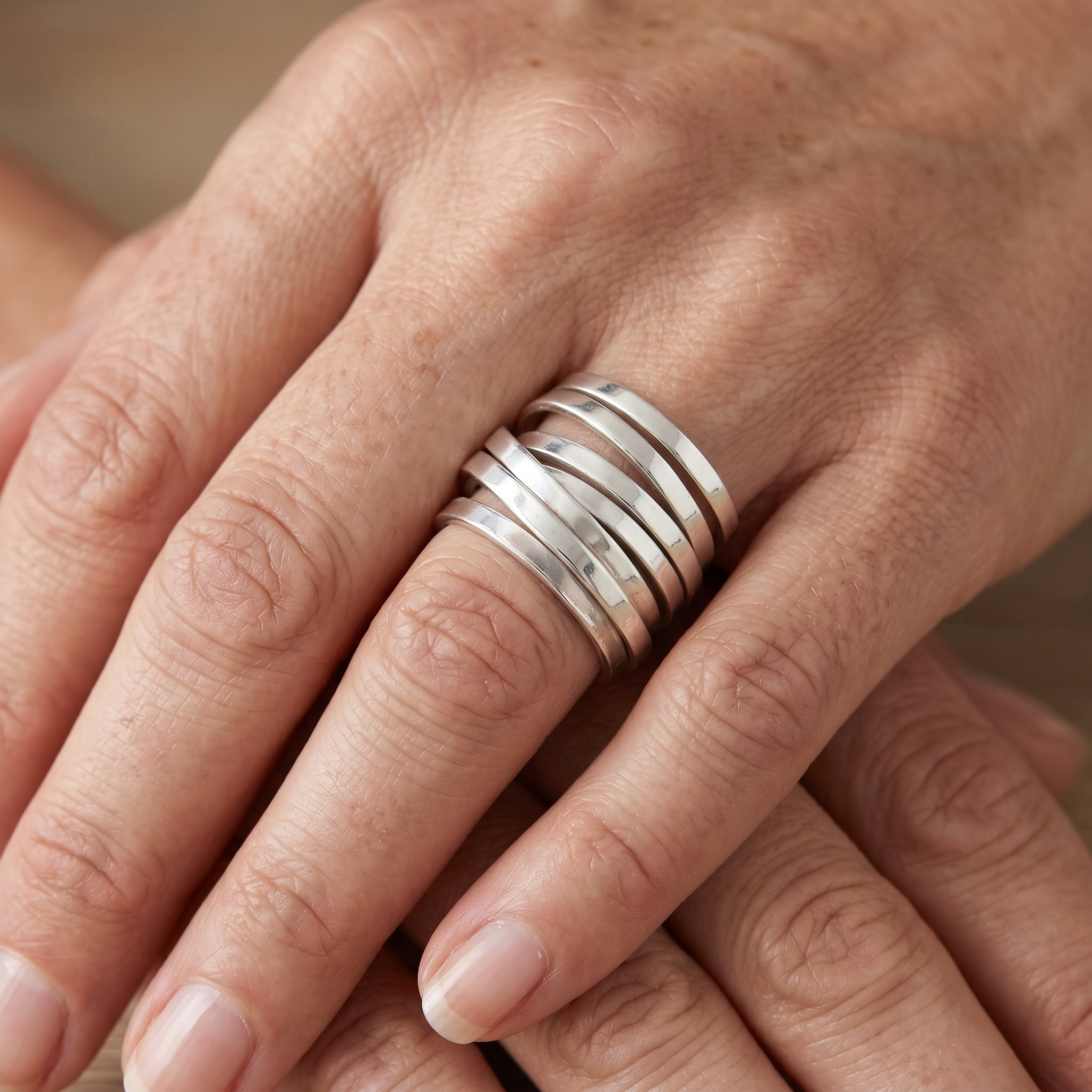 Trina – Breiter Vintage-Silberring
