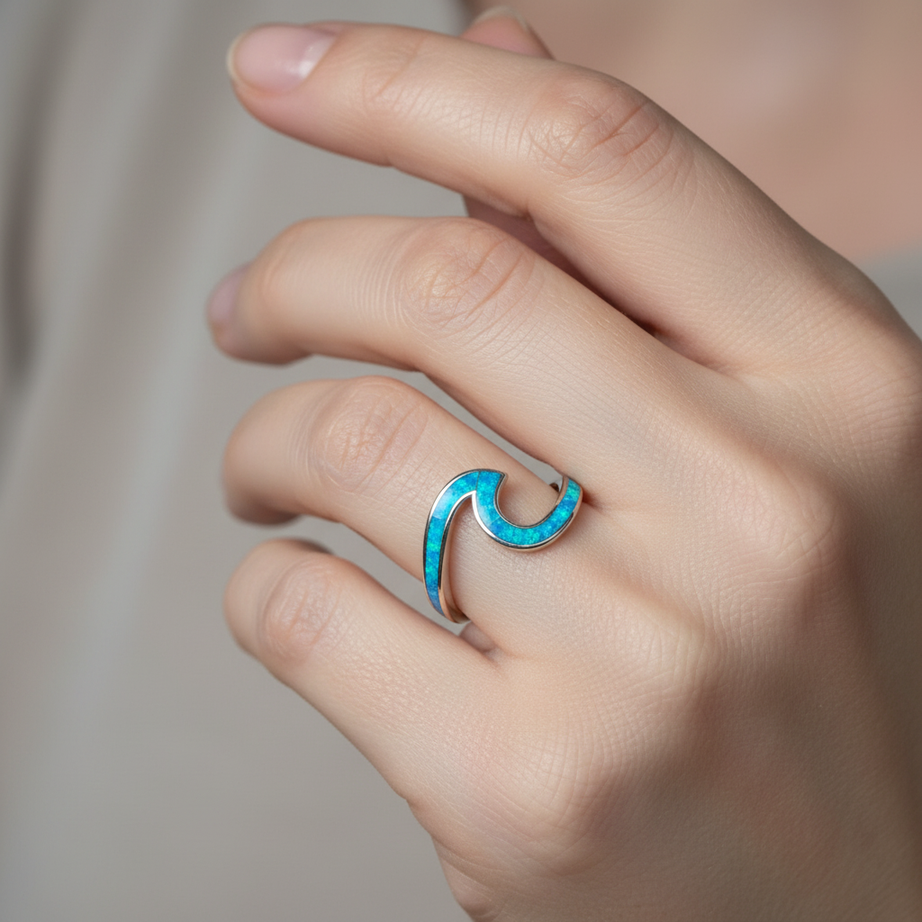 Neri – Ring Welle Silber & Opal