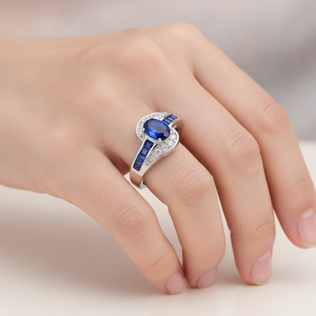 Diane – Ring mit Blauem Saphir