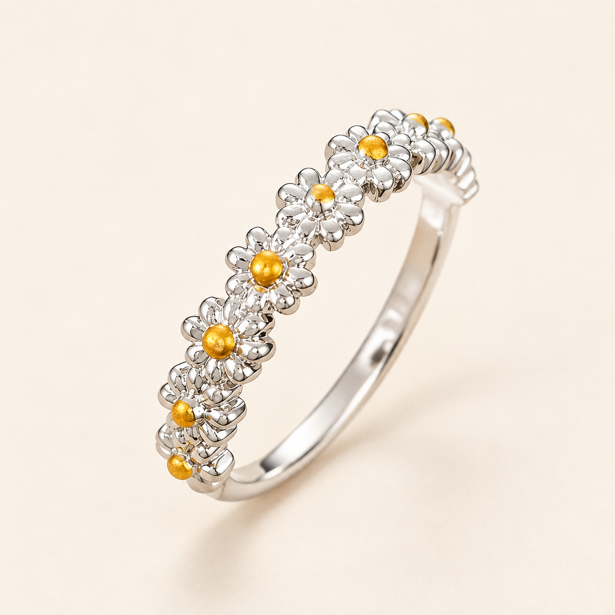 Damen Verstellbarer Blumenring mit Gänseblümchen-Motiv