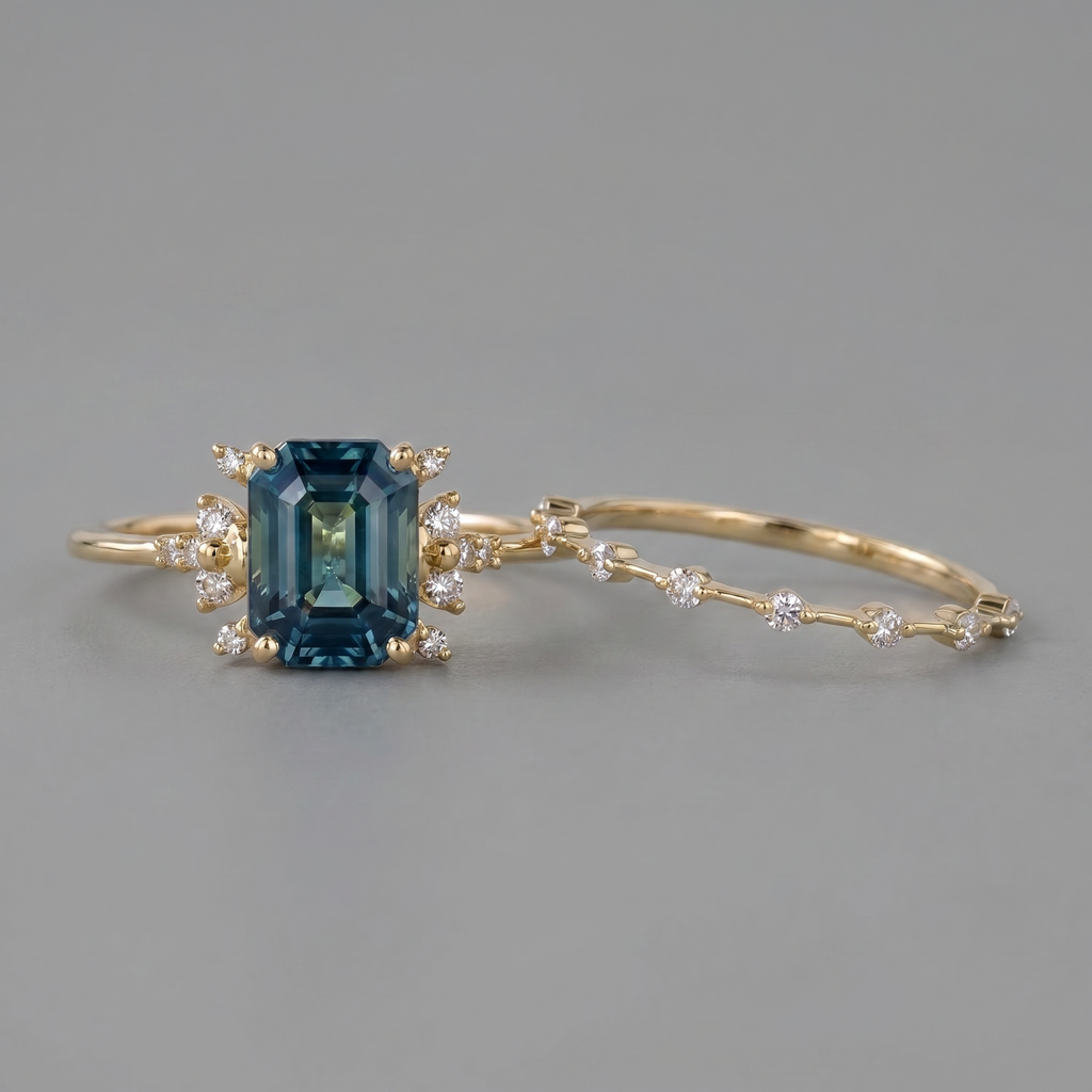 Cressida – Saphir Glanz Ringset