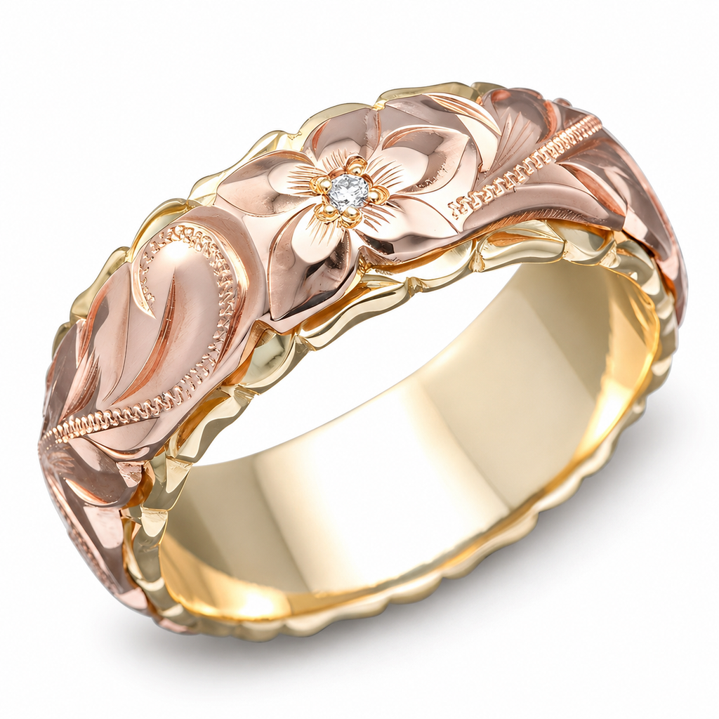 Rosalie – Vintage-Ring mit Rosengewächs in Gold