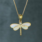 Siena – Halskette mit Libelle in Gold und Opal