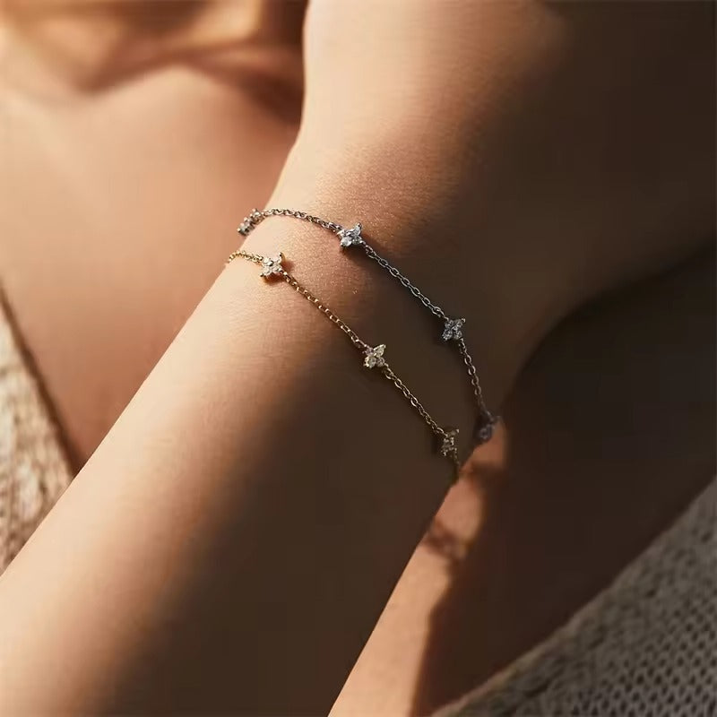 Soline – Armbandkette aus klarem Kristall