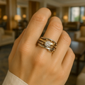Rhian – Vintage-Ring aus Gold mit Zirkonium bestückt