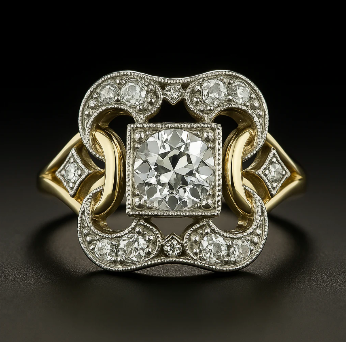 Isla – Vintage-Ring aus edlem Metall und Zirkonia