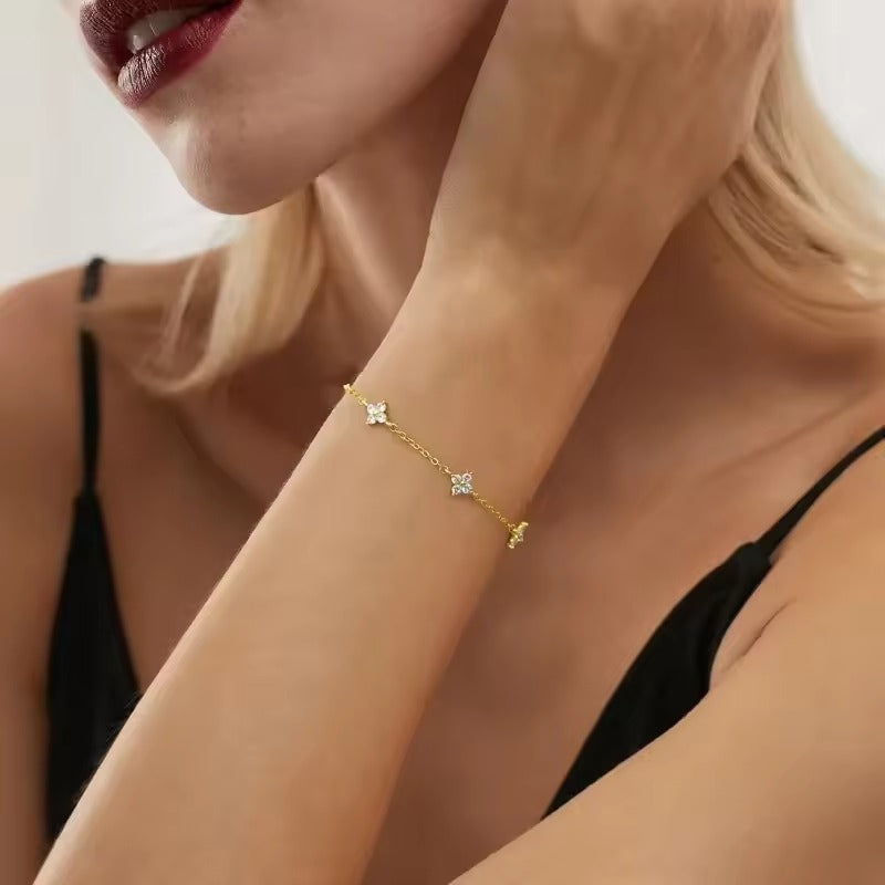 Soline – Armbandkette aus klarem Kristall