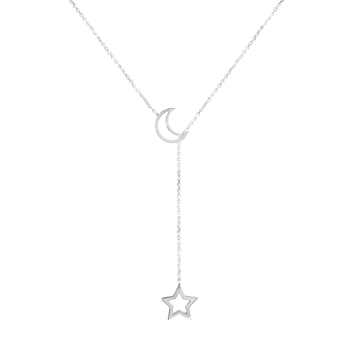 Mond und Stern - Lariat Stil Halskette