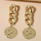 Münzketten-Ohrringe - Goldene Ohrringe