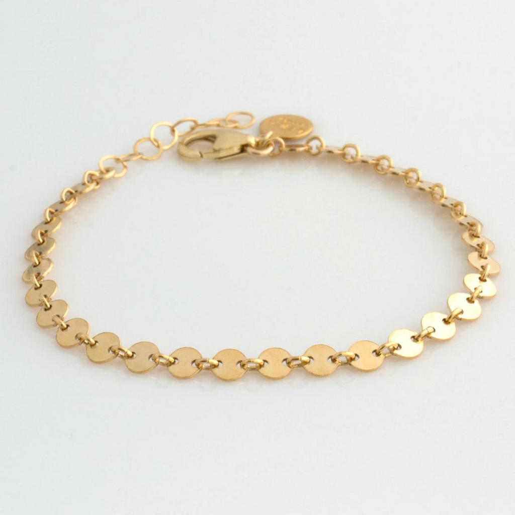 Scheiben-Armband mit Röhrenketten - Set von Lagen-Armbändern