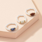 Steinperle - Vintage-Ring mit Perlen