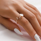 Wildblumenring - Muschel-Kristall-Blütenblatt-Ring