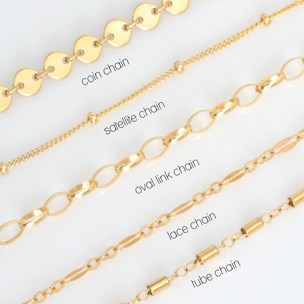 Scheiben-Armband mit Röhrenketten - Set von Lagen-Armbändern