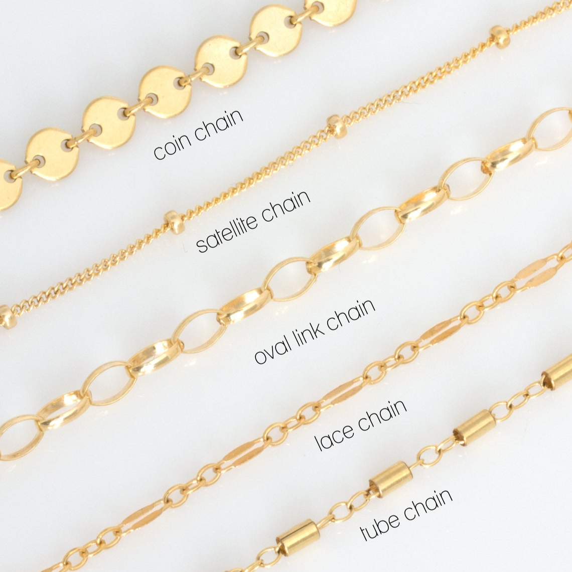 Scheiben-Armband mit Röhrenketten - Set von Lagen-Armbändern