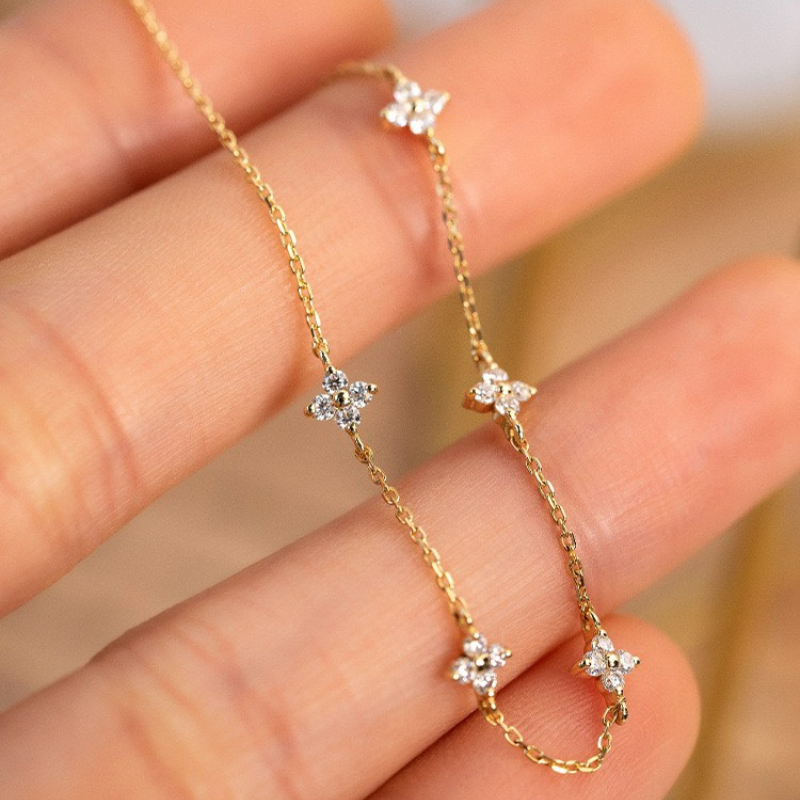 Zirkonia Blumenarmband - Einfaches Armband