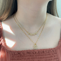 Kette mit vierblättrigem Kleeblatt - Magnetisches Herz-Anhänger