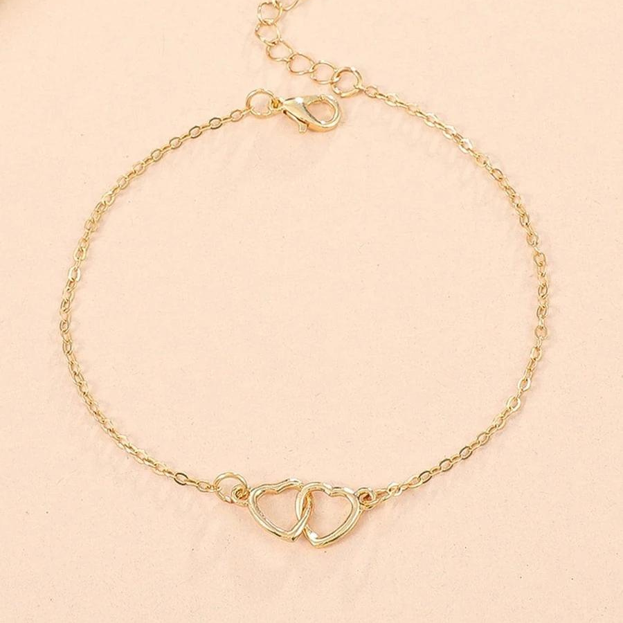 Minimalistische Herz Fußkette - Herz-Glieder-Fußkette