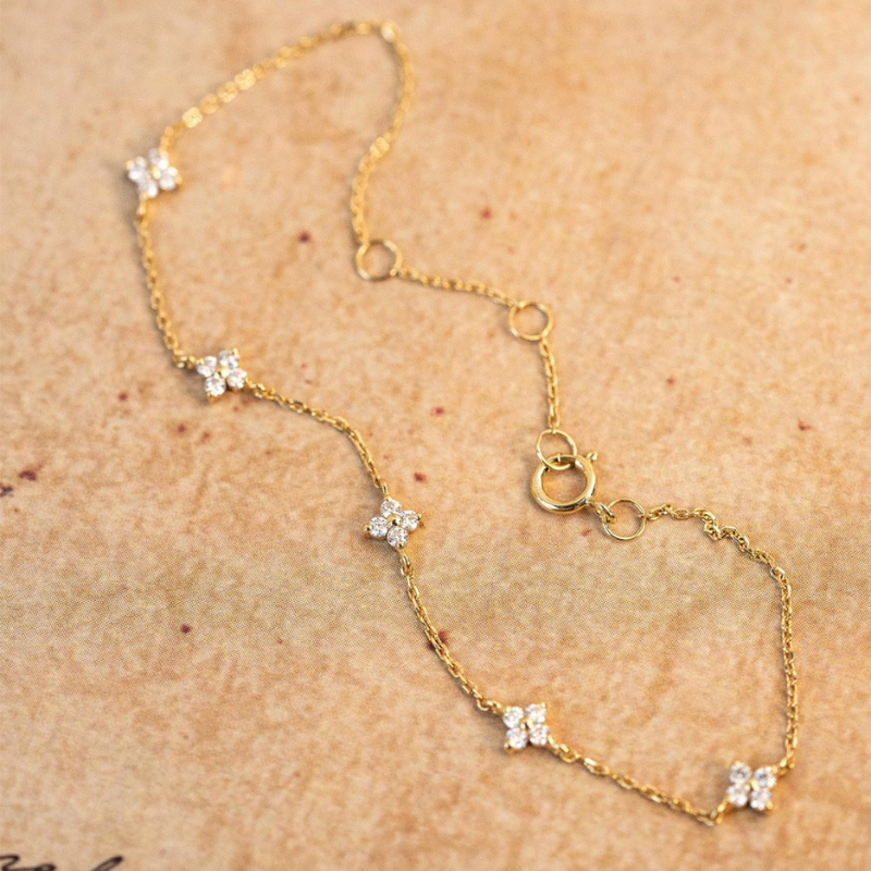 Zirkonia Blumenarmband - Einfaches Armband