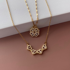 Kette mit vierblättrigem Kleeblatt - Magnetisches Herz-Anhänger
