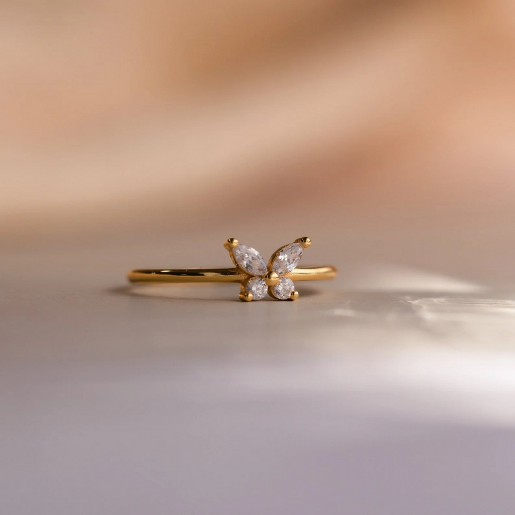 Diamant-Schmetterling - Eleganter Schmetterlingsring